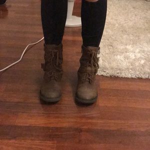 Lucky brand brown combat boots - size 6.5